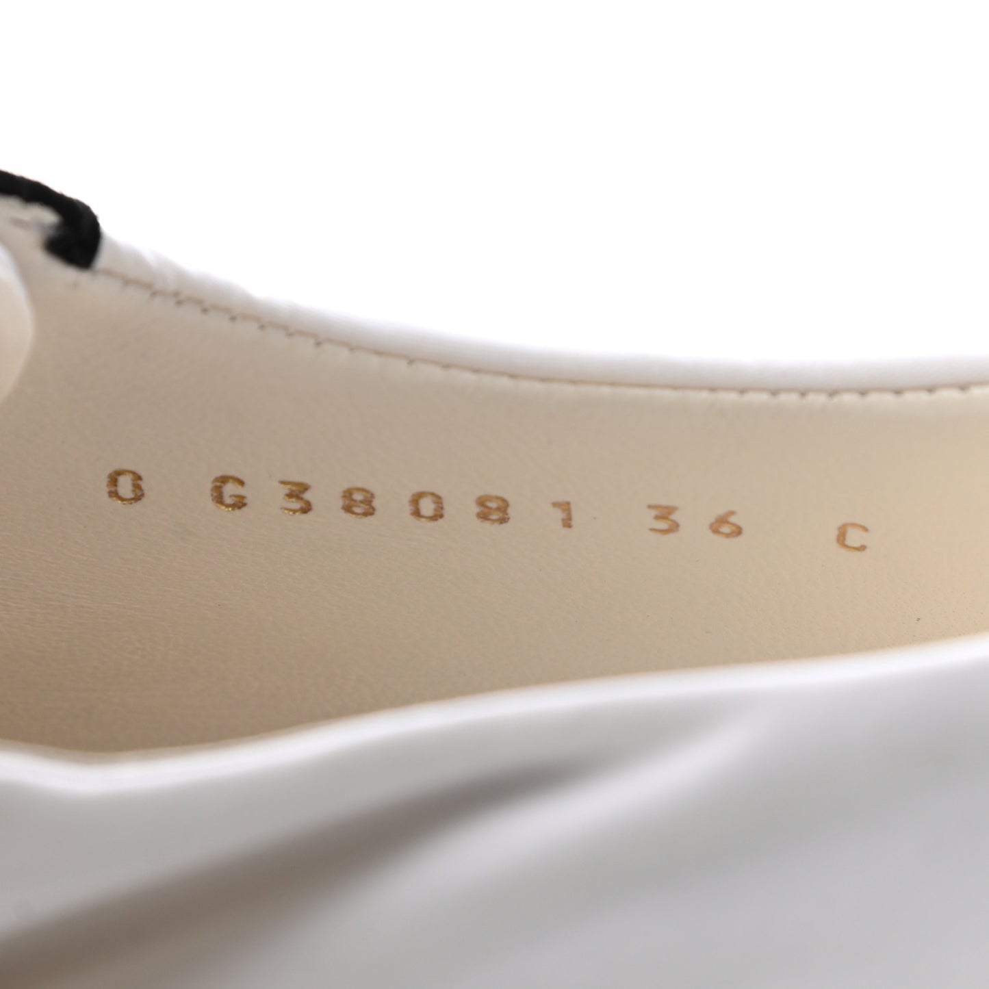 Nylon Suede Patent Calfskin CC Captoe Lace Up Oxfords 36 White Black