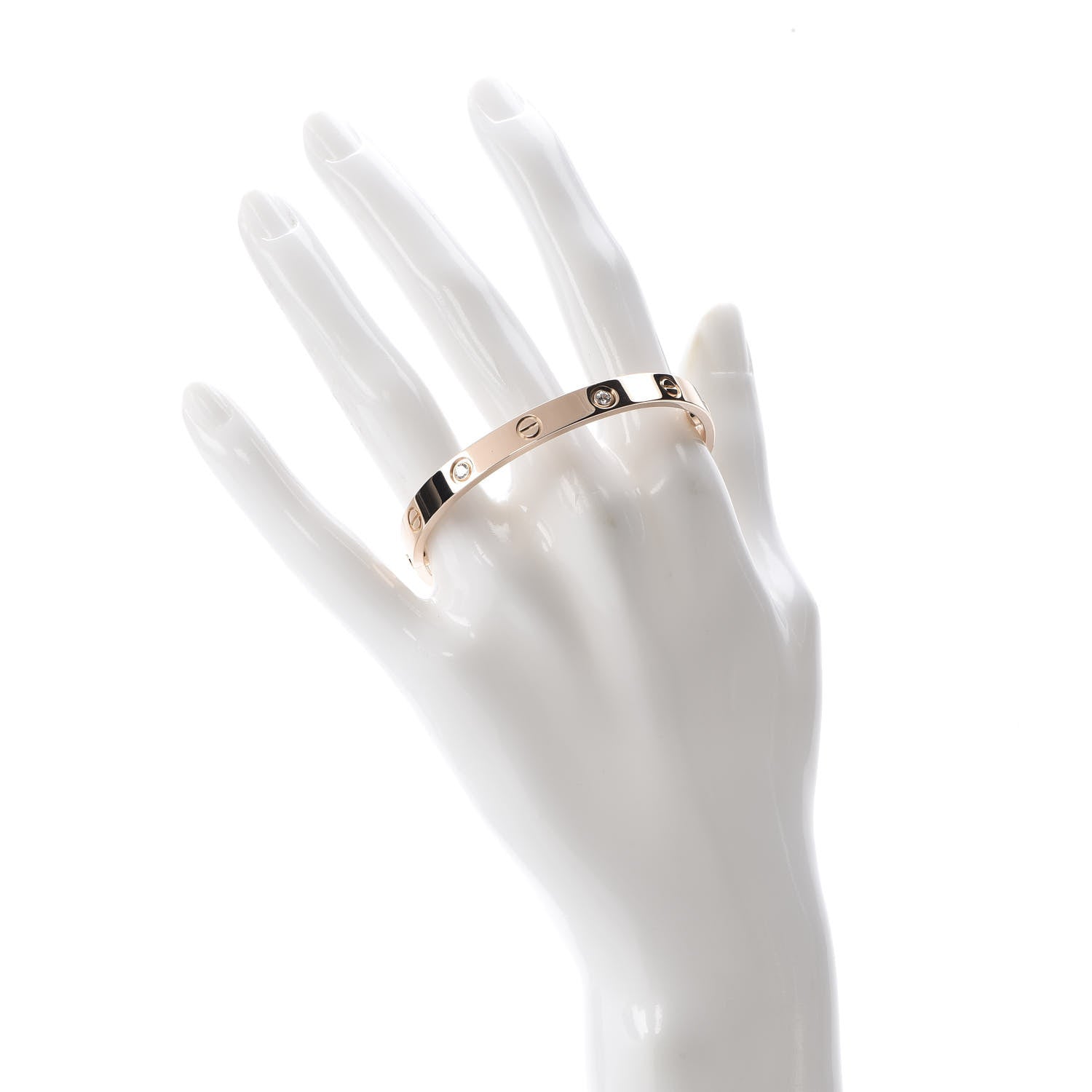 Cartier 18K Pink Gold 4 Diamond LOVE Bracelet 16 2 of 6