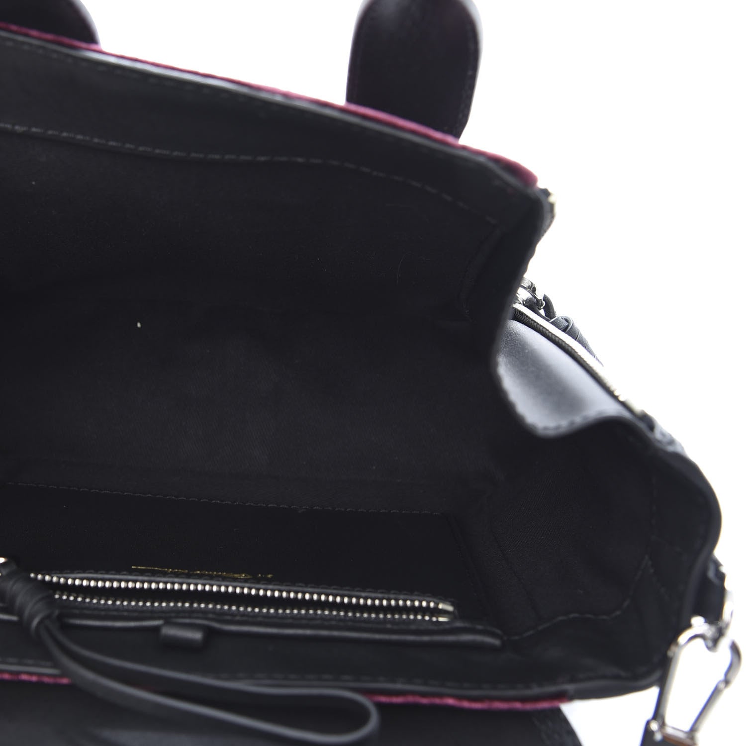 3.1 Phillip Lim 3.1 Textured Calfskin Velvet Mini Pashli Satchel Black Bordeaux 5 of 13