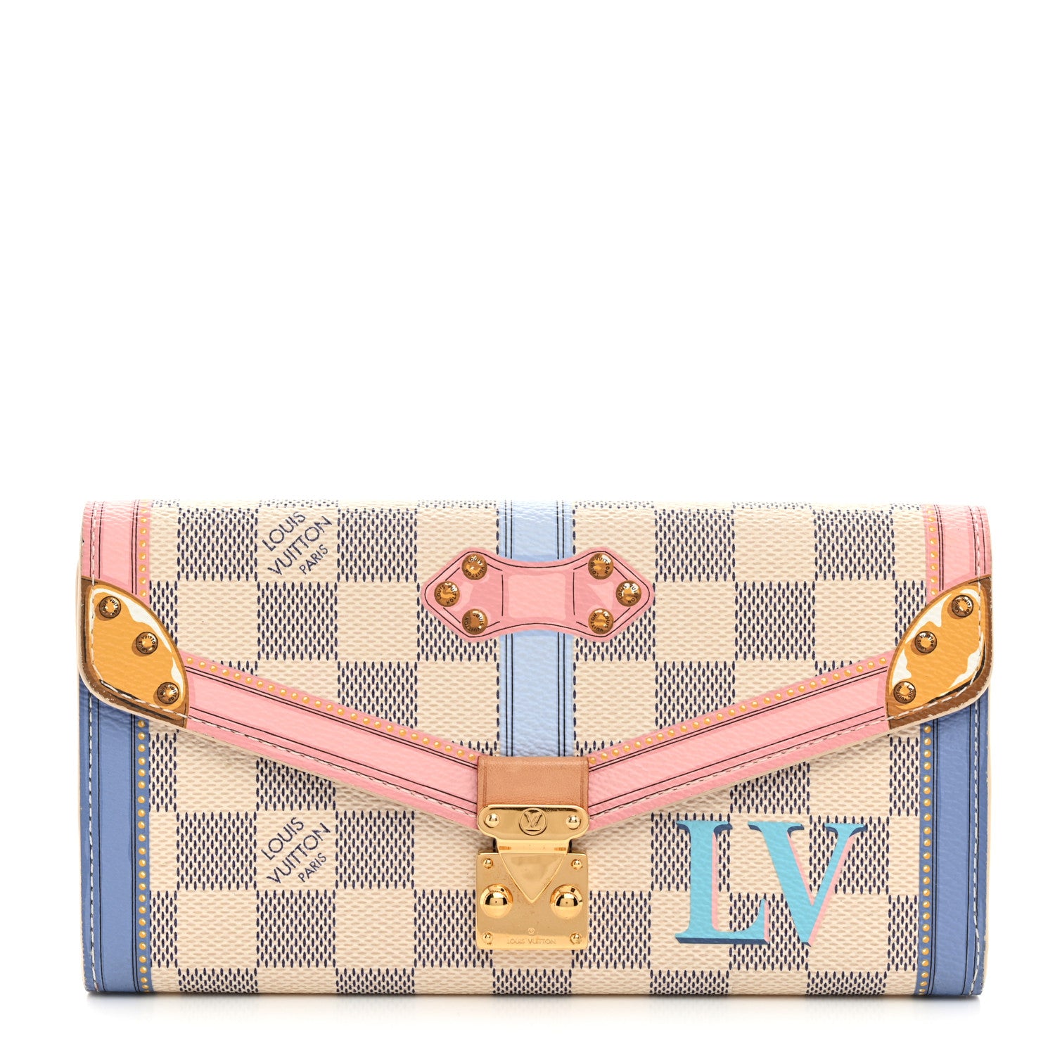 Louis Vuitton Damier Azur Summer Trunks Sarah Wallet NM 1 of 7