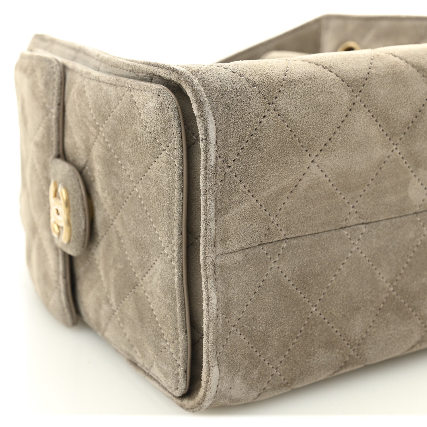 Chanel Suede Quilted Small Chanel 25 Handbag Dark Grey 10 of 12