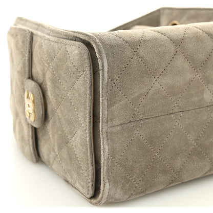 Chanel Suede Quilted Small Chanel 25 Handbag Dark Grey 10 of 12