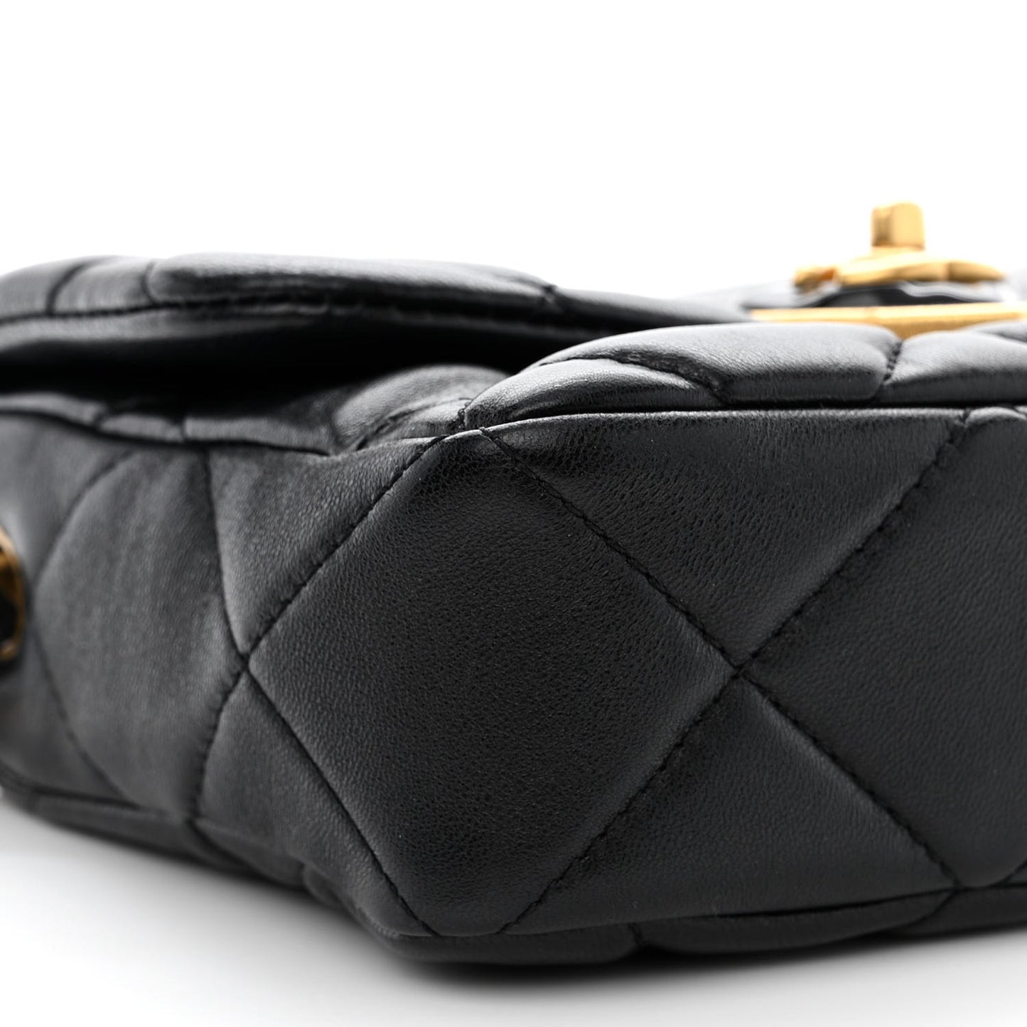 Lambskin Plexiglass Quilted Coco Love Mini Flap Black