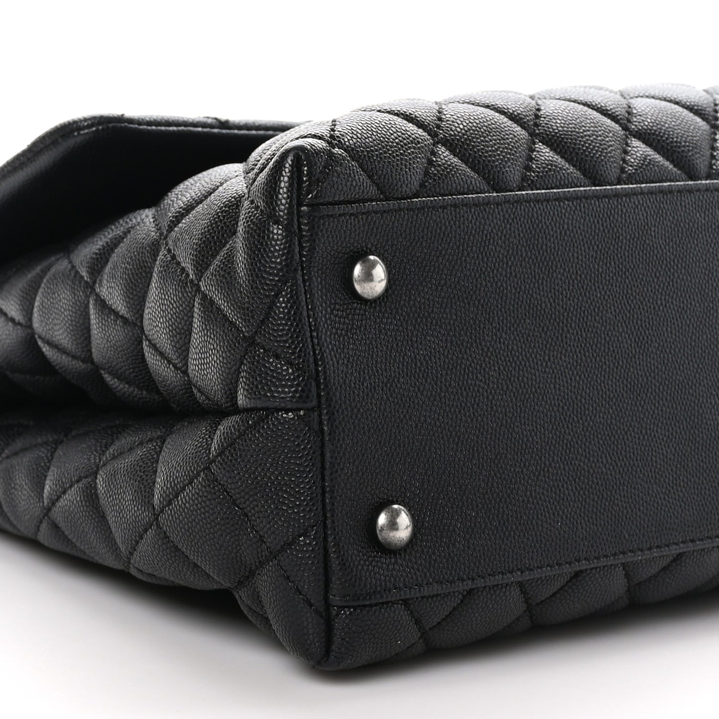 Caviar Quilted Medium Coco Handle Flap Black