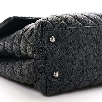 Chanel Caviar Quilted Medium Coco Handle Flap Black 8 of 9