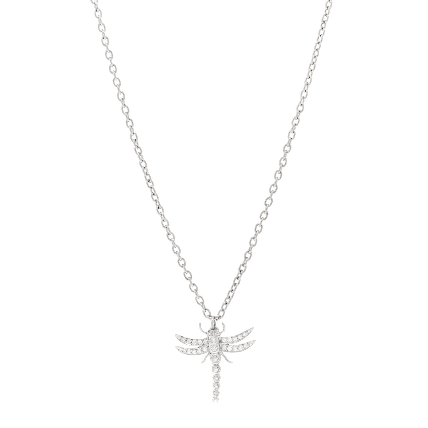 Tiffany Platinum Diamond Dragonfly Pendant Necklace 1 of 5
