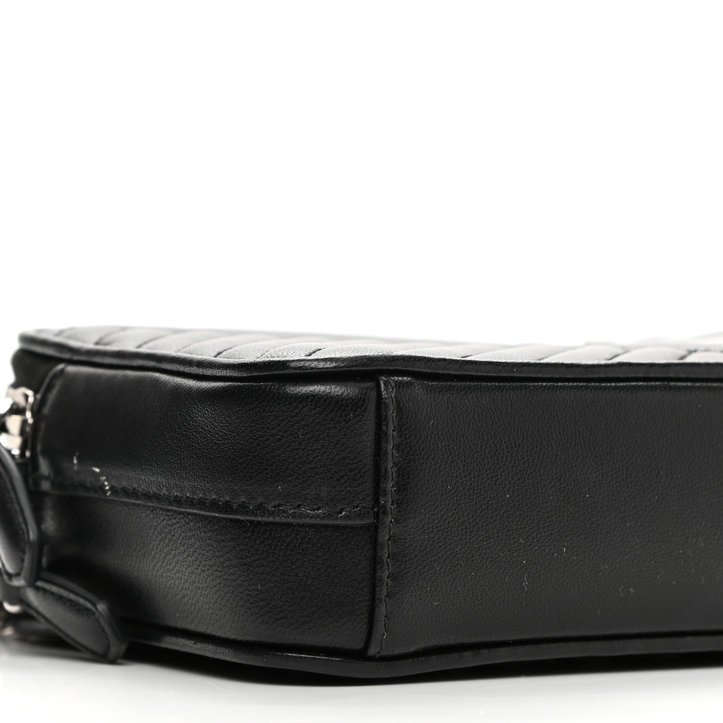 Nappa Impunture Diagramme Mini Double Zip Chain Crossbody Bag Black
