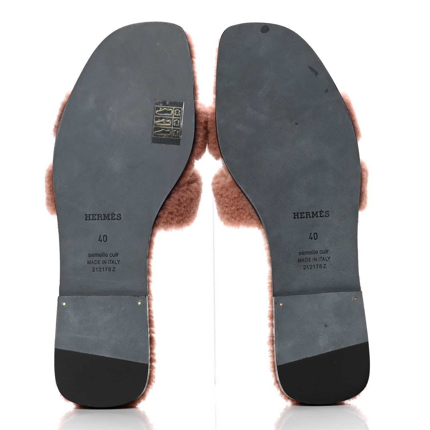 Hermes Woolskin Oran Sandals 40 Rose Aube 7 of 10