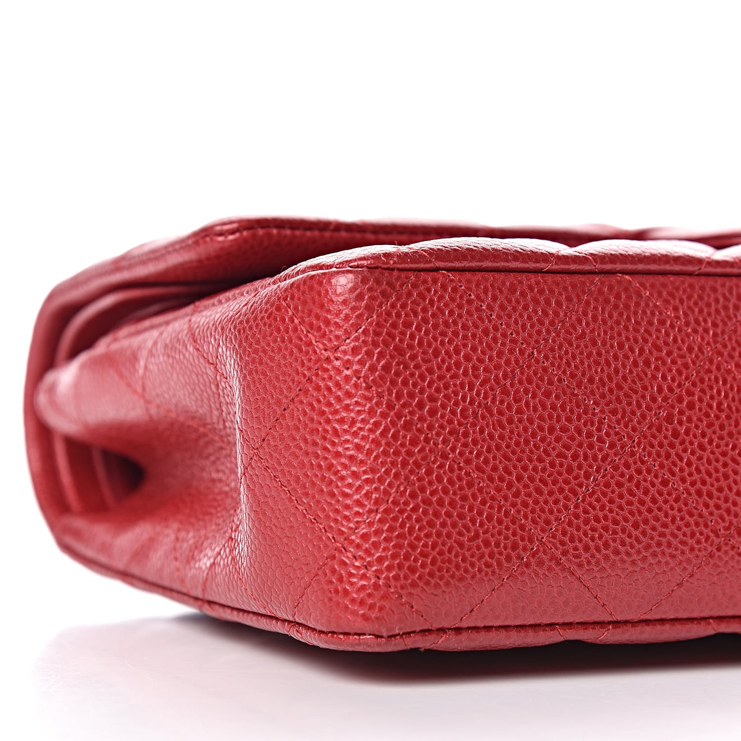 Metallic Caviar Quilted Medium Double Flap Dark Pink