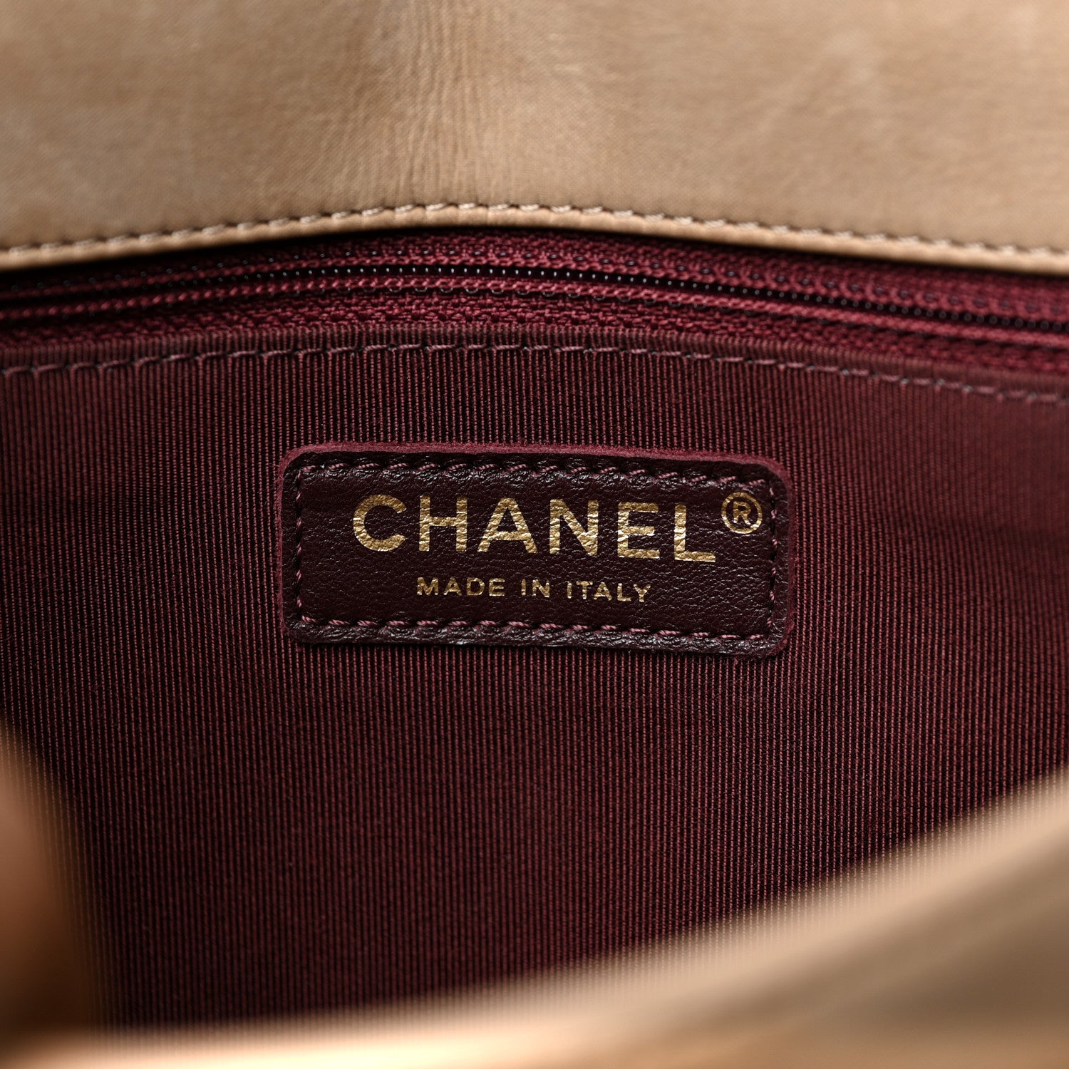 Chanel Iridescent Calfskin Jumbo Happy Stitch Flap Beige 6 of 11