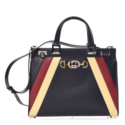 Gucci Smooth Calfskin Medium Zumi Top Handle Bag Blue Romantic Cerise Butter Multicolor 1 of 14