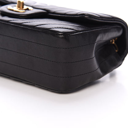 Chanel Lambskin Chevron Quilted Mini Rectangular Flap Black 9 of 15