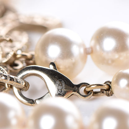 Chanel Pearl Baguette Crystal Long CC Necklace Gold 5 of 5