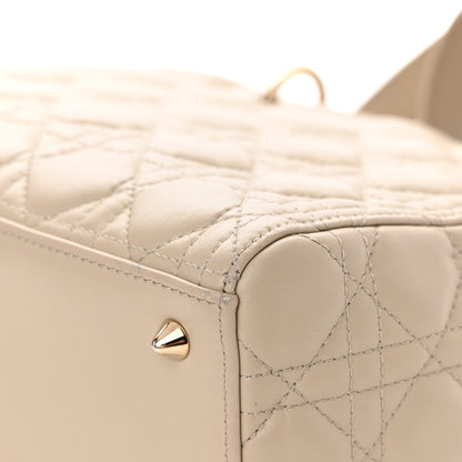 Christian Dior Lambskin Cannage Medium Lady Dior Beige 11 of 24