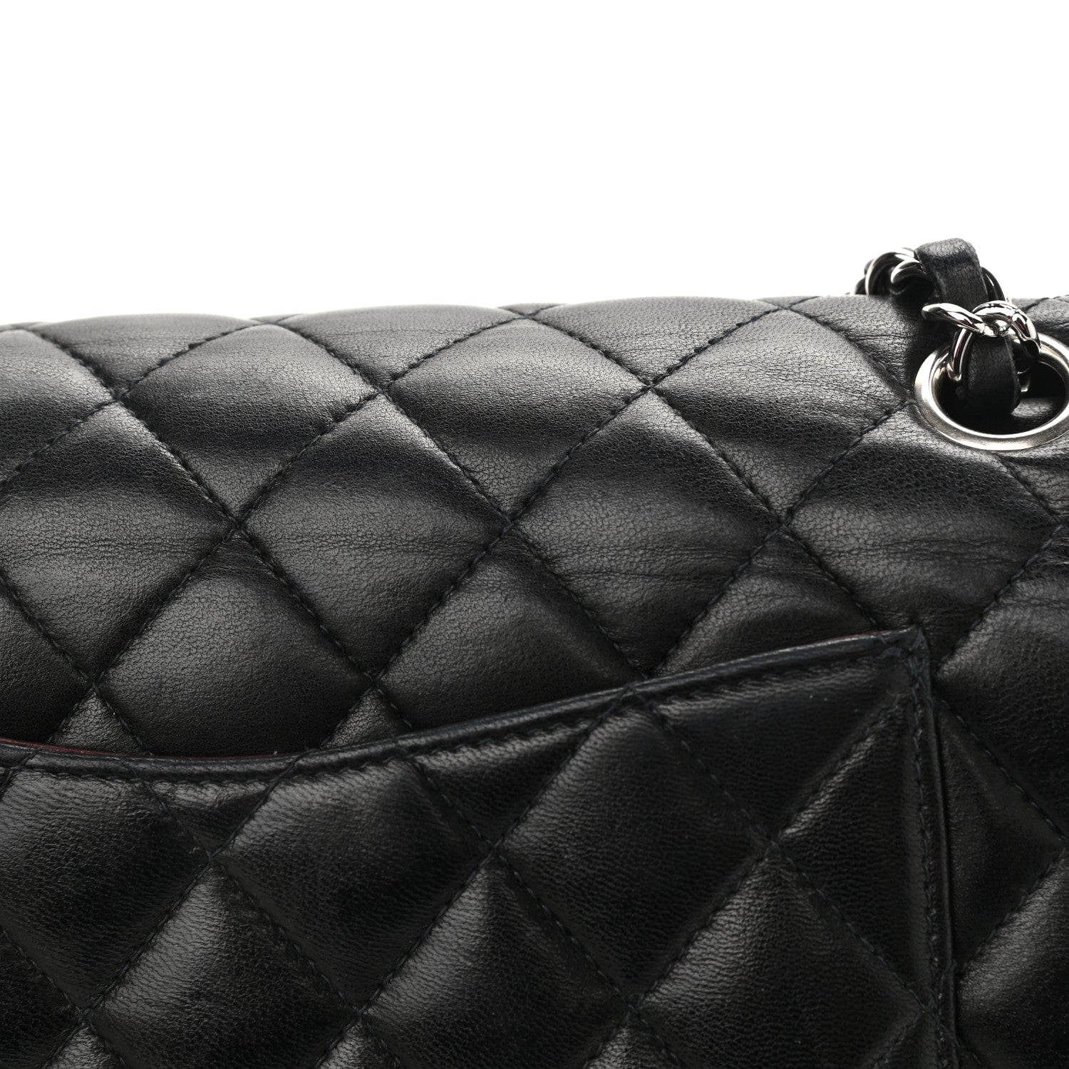 Chanel Lambskin Quilted Medium Double Flap Black 7 of 16