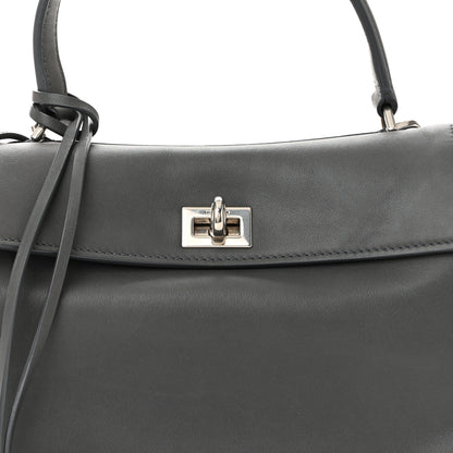 Balenciaga Natural Smooth Calfskin Mini Rodeo Top Handle Handbag Grey 8 of 12