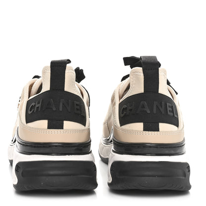 Chanel Velvet Calfskin Mixed Fibers CC Sneakers 39 Beige 5 of 9