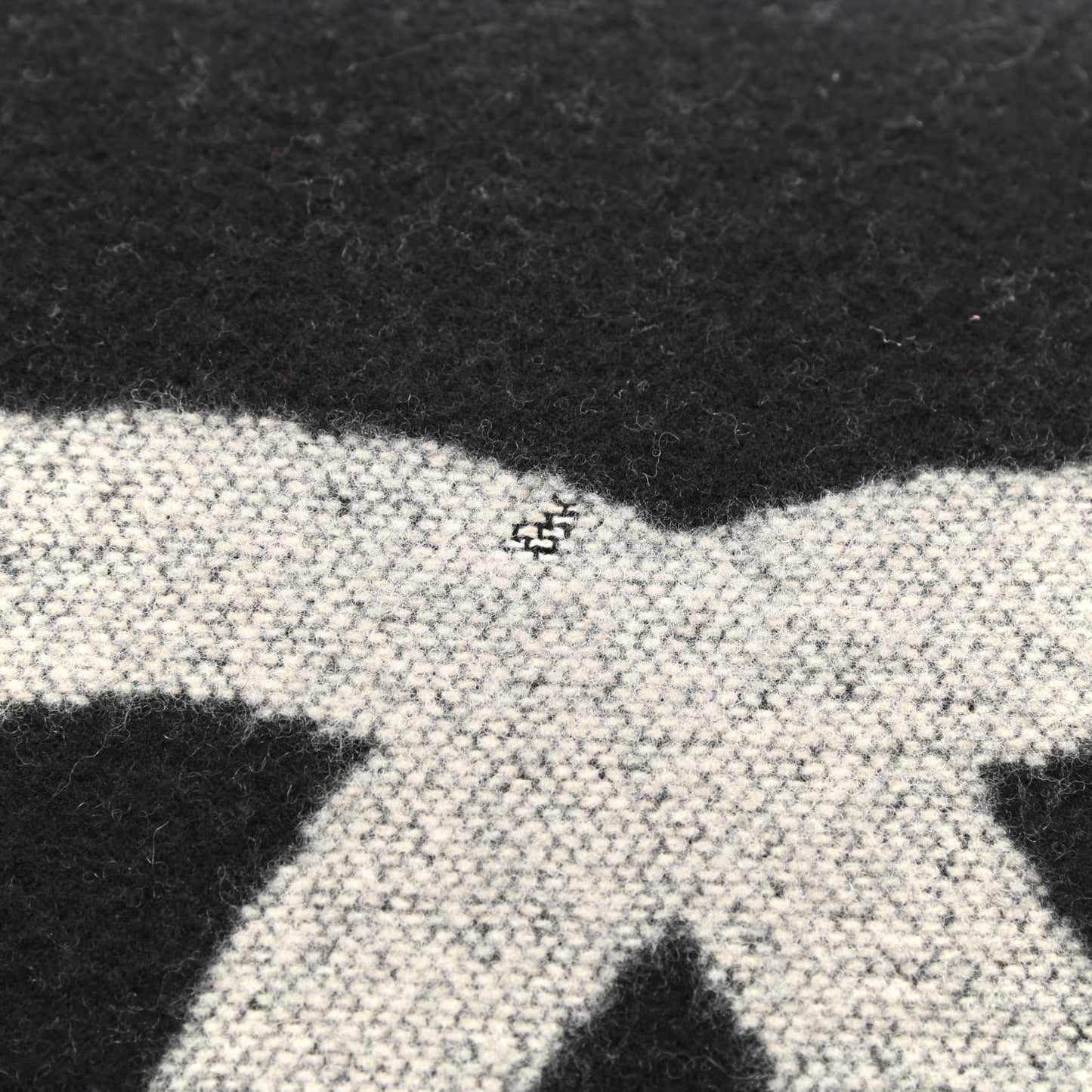 Merino Wool Cashmere CC Pillow Black Beige