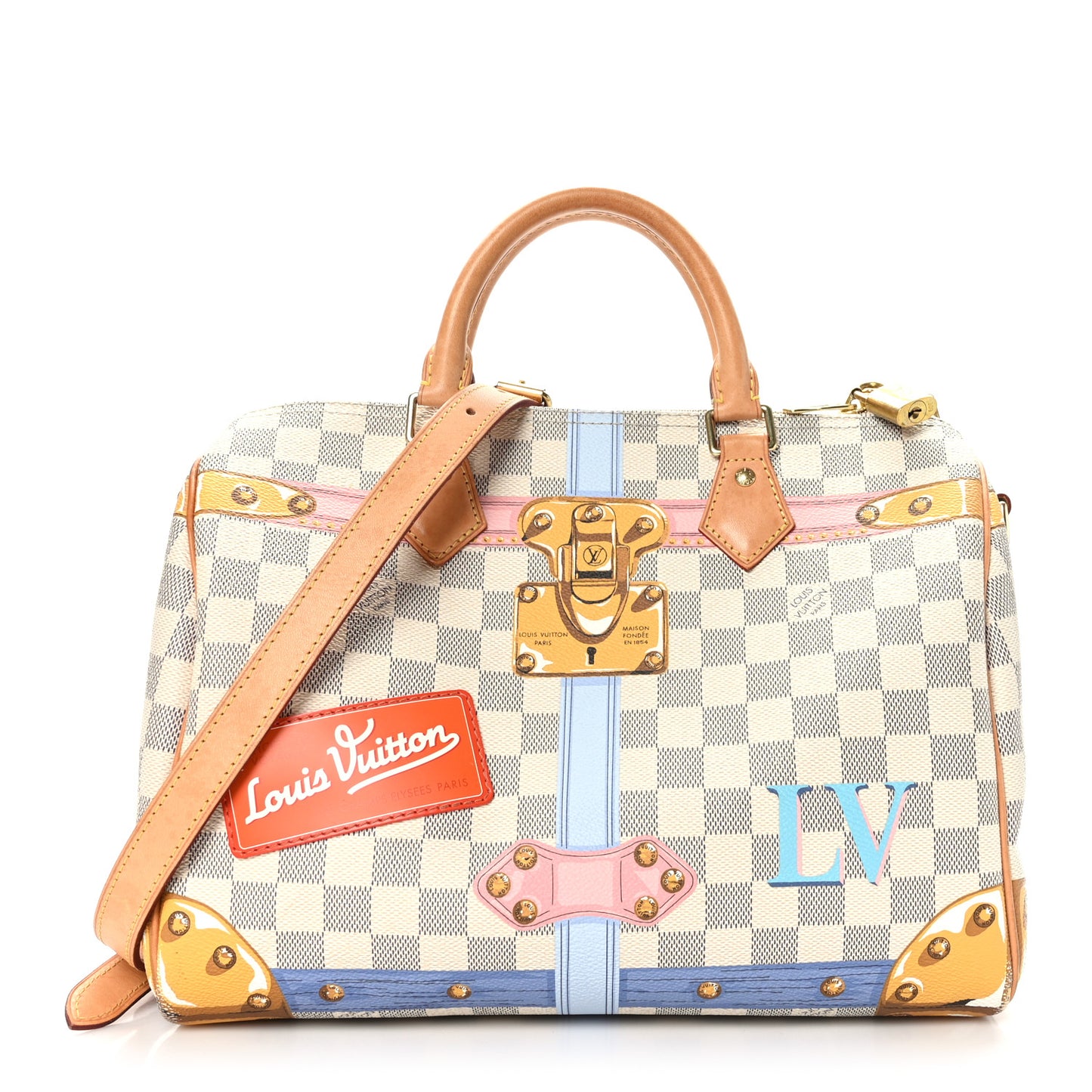 Damier Azur Summer Trunks Speedy Bandouliere 30