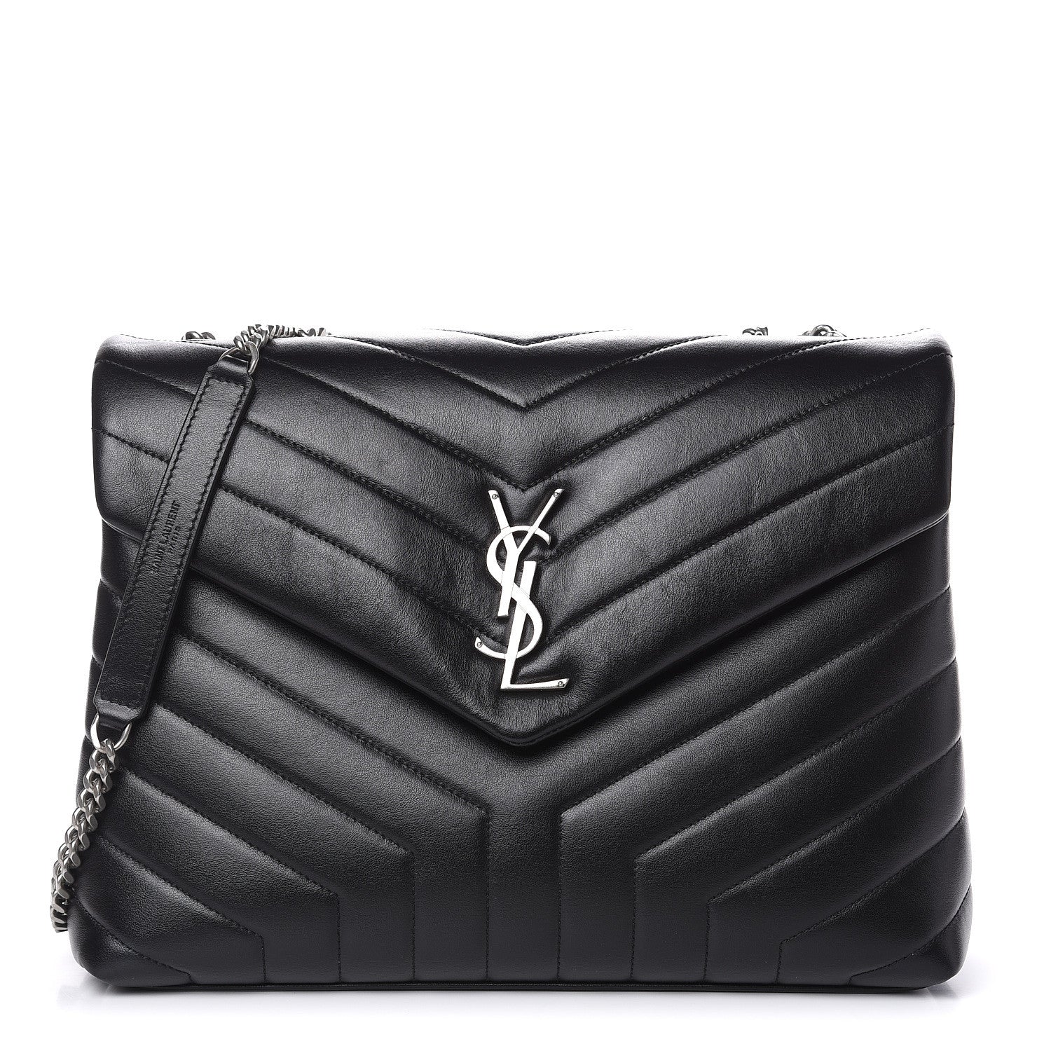 Saint Laurent Calfskin Y Quilted Monogram Medium Loulou Chain Satchel Black 1 of 11