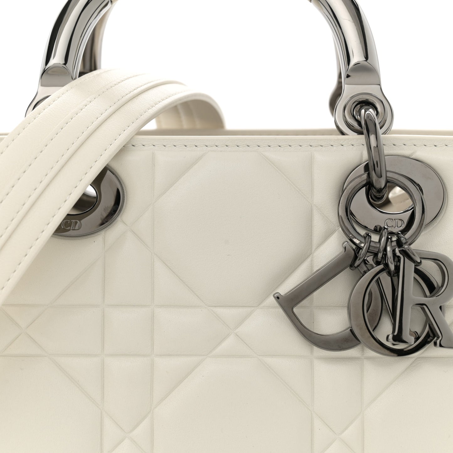 Calfskin Cannage Small The Lady 95.22 Ivory