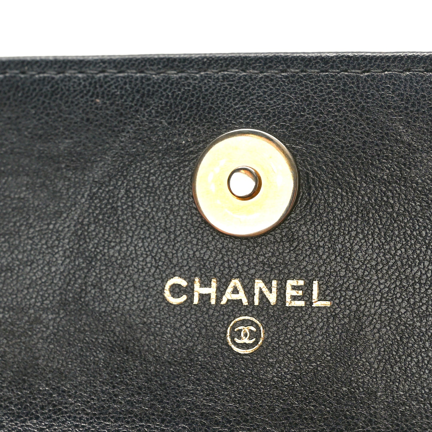 Goatskin Quilted Chanel 19 Glasses Case With Chain Black