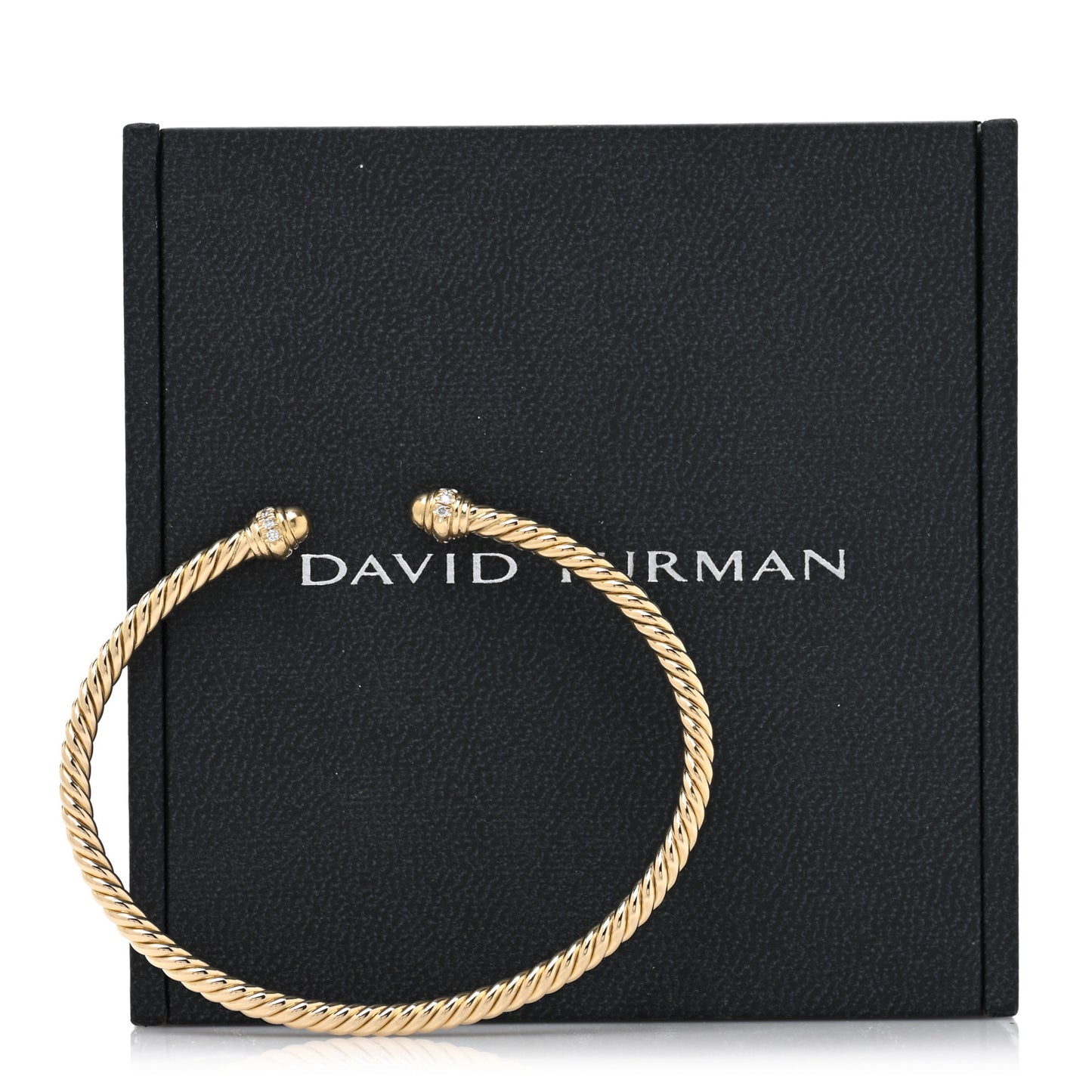 18K Yellow Gold Diamond 3mm Cablespira Bracelet