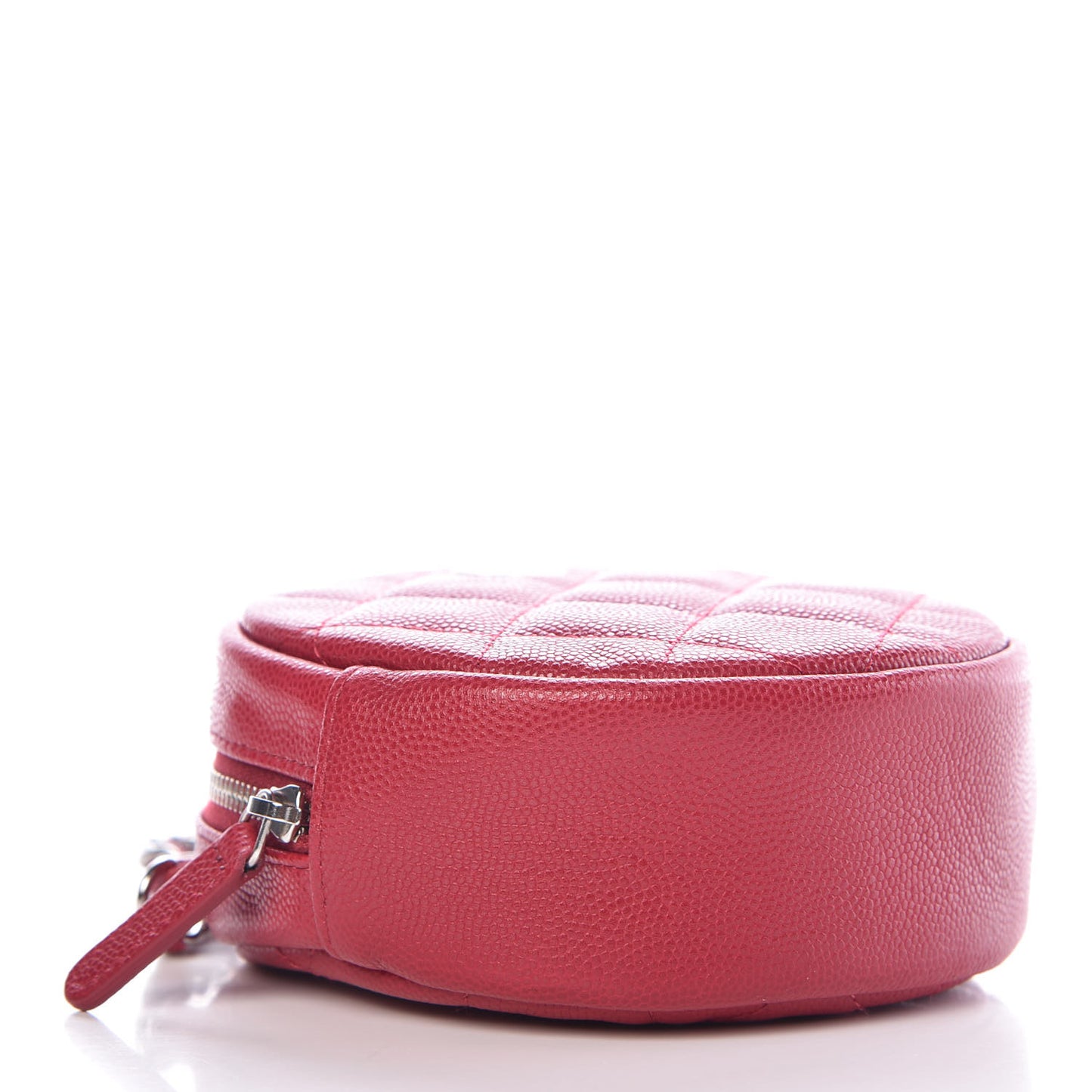 Caviar Quilted Round Clutch With Chain Pink