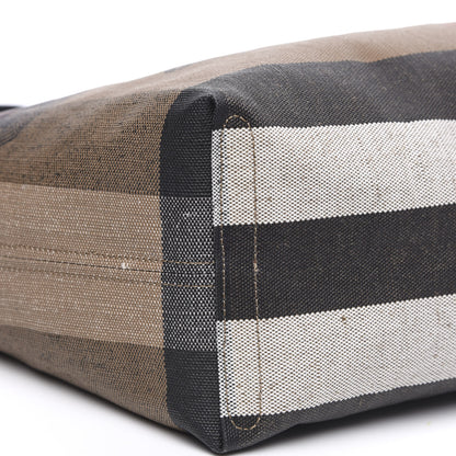 Burberry Coated Canvas Mega Check Medium Doodle Tote Black 6 of 8