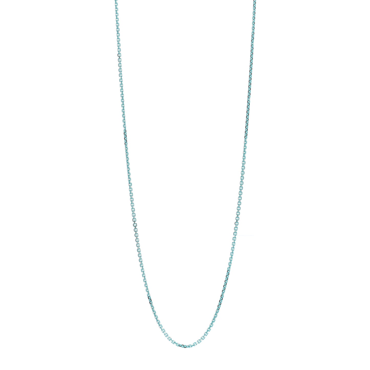 Sterling Silver Enamel 1.75mm Chain Necklace 30" Blue