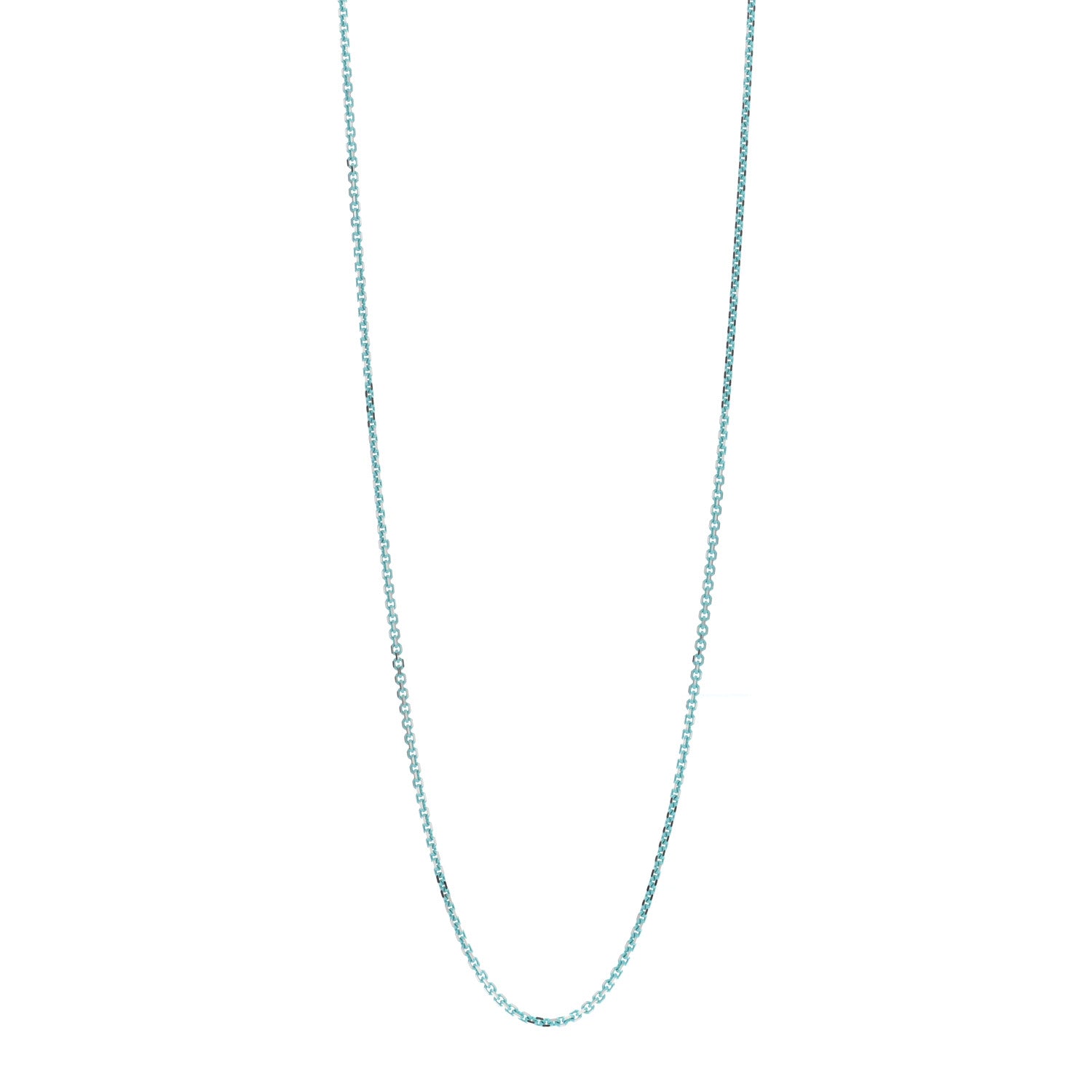 Tiffany Sterling Silver Enamel 1.75mm Chain Necklace 30" Blue 1 of 5