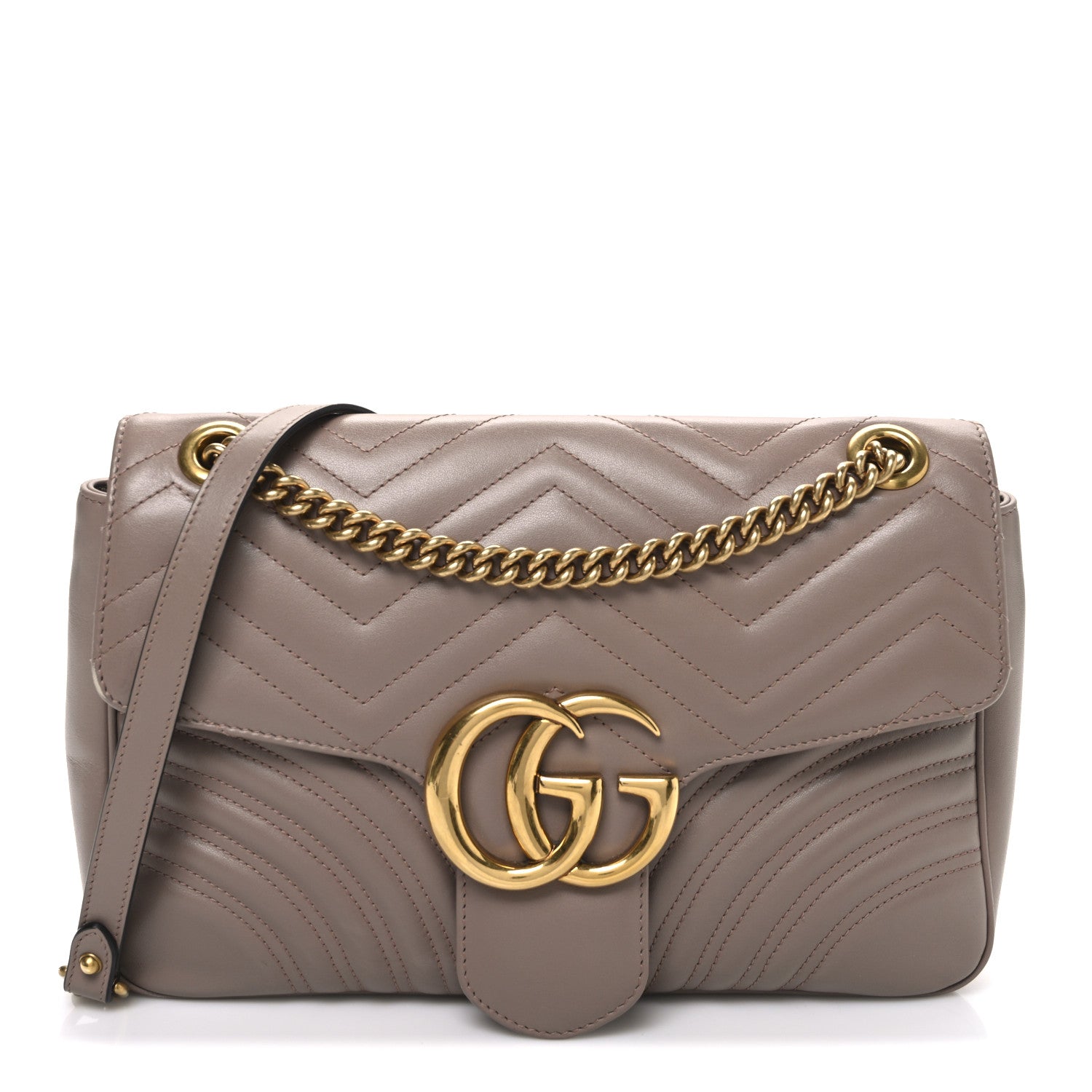 Gucci Calfskin Matelasse Medium GG Marmont Shoulder Bag Porcelain Rose 1 of 11