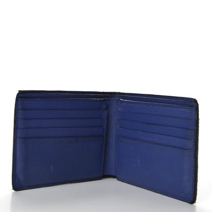 Fendi Vitello Elite Monster Eyes Inlay Bi-Fold Wallet Asfalto Blue 5 of 9