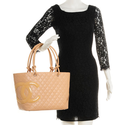 Chanel Calfskin Quilted Large Cambon Tote Beige 2 of 7