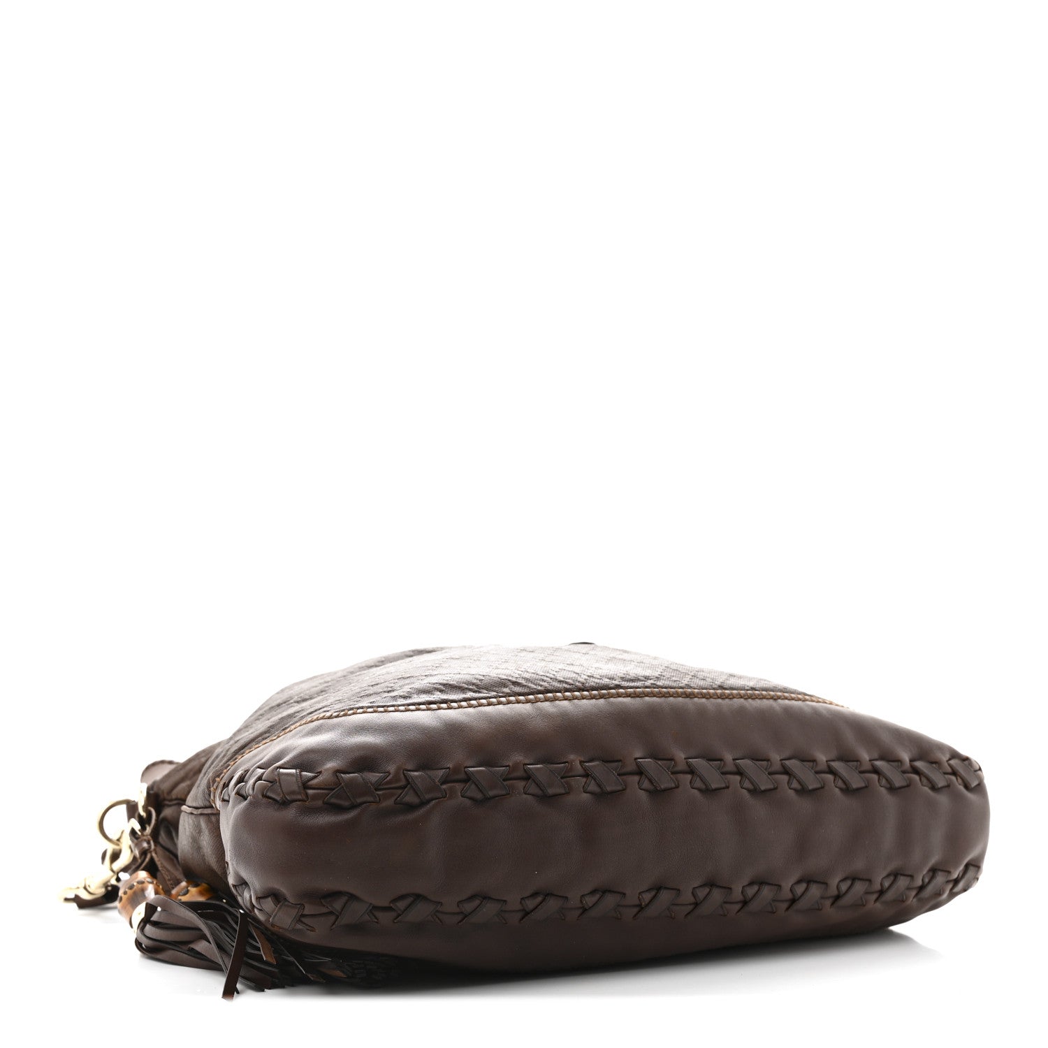 Gucci Calfskin Stitched Braided Large New Jackie Hobo Brown 4 of 12