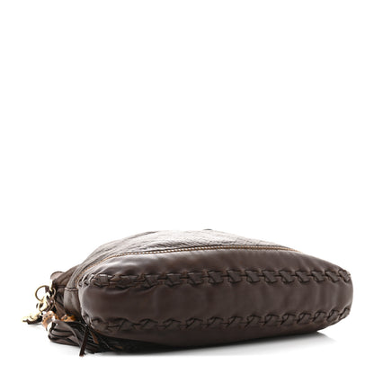 Gucci Calfskin Stitched Braided Large New Jackie Hobo Brown 4 of 12