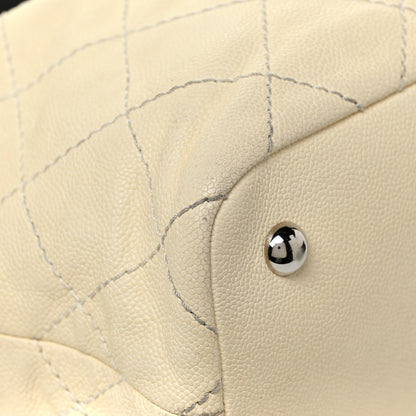 Chanel Grained Calfskin Quilted Small Daily Tote Dark White Black 14 of 16