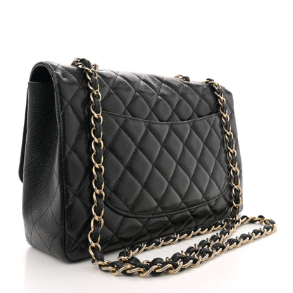 Chanel Caviar Quilted Jumbo Single Flap Black 3 of 12