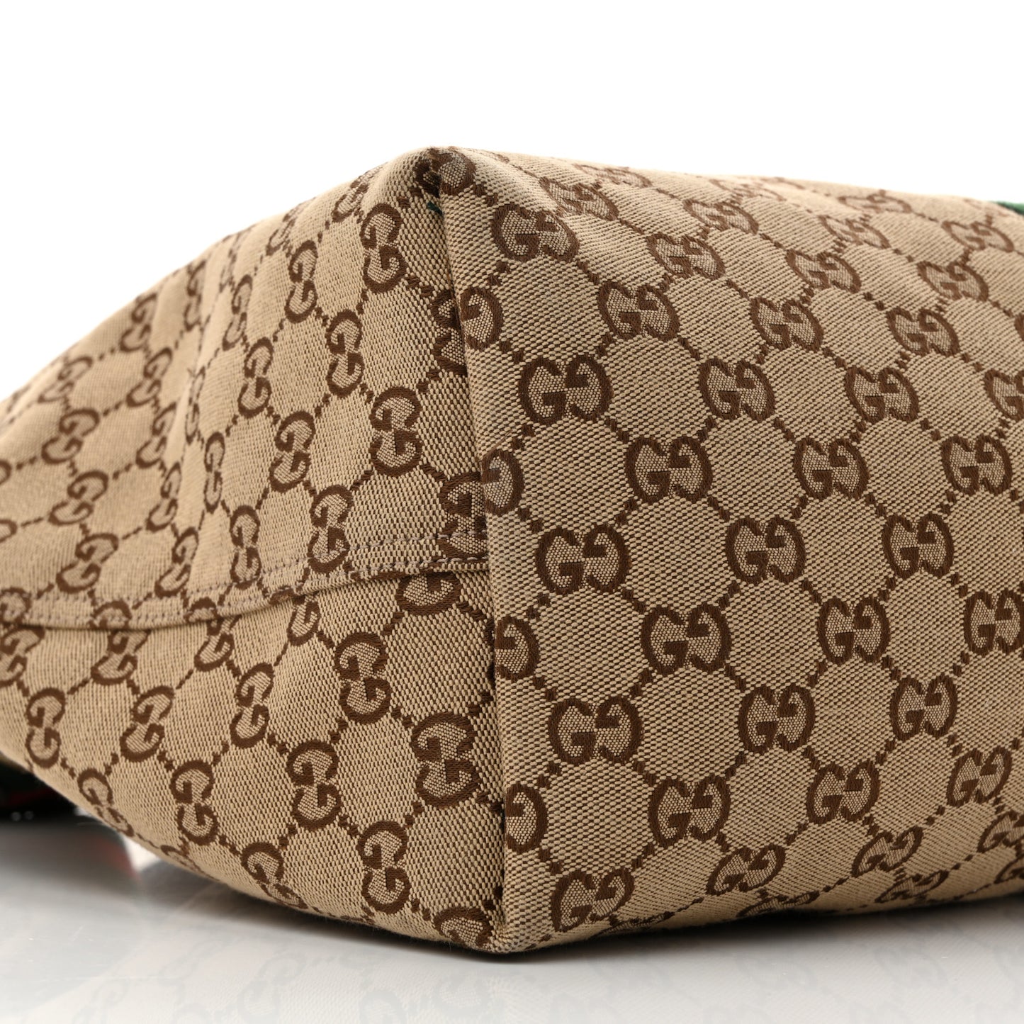 GG Monogram Web Large Giglio Tote Beige Brown