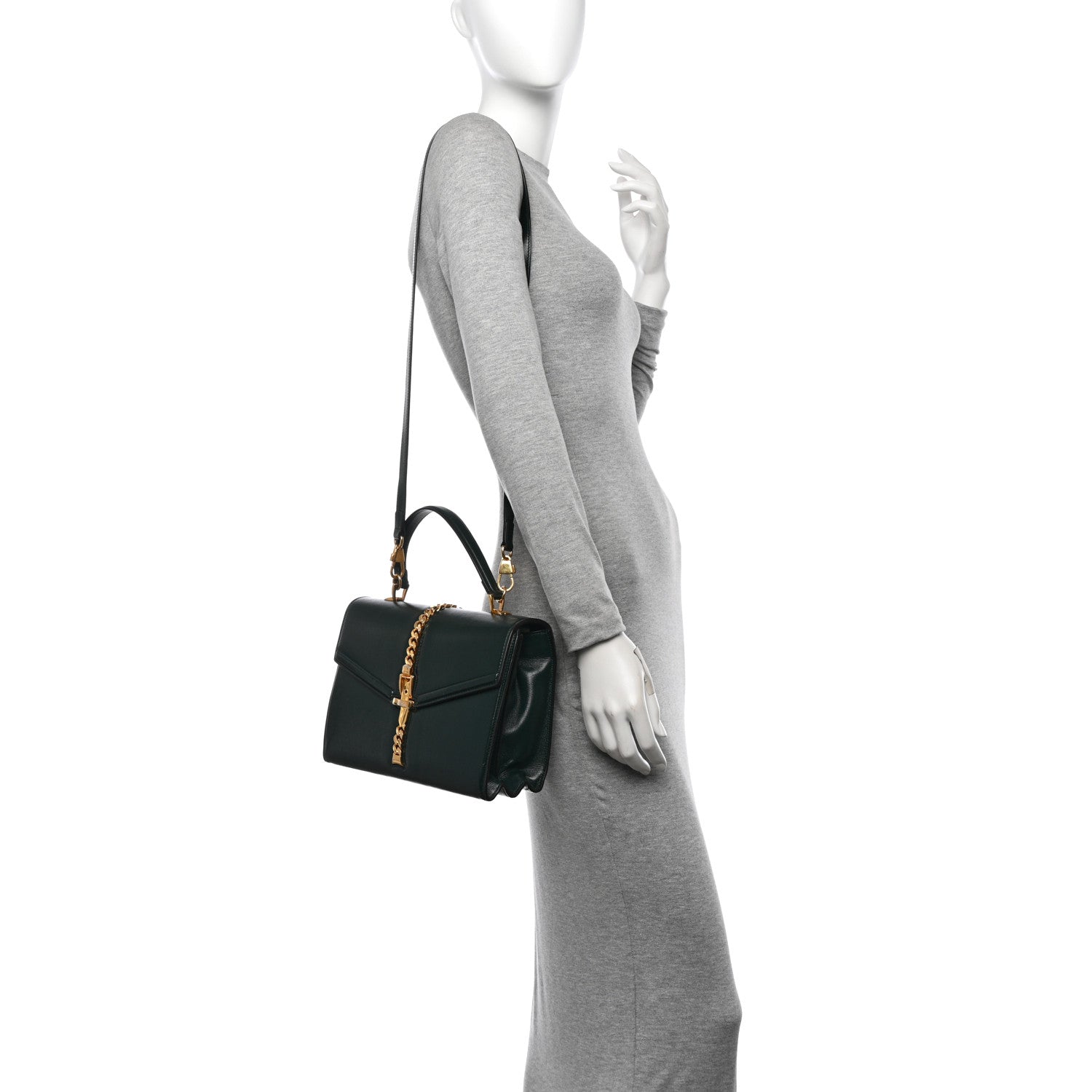 Gucci Azalea Calfskin Small Sylvie 1969 Top Handle Bag Green 2 of 17