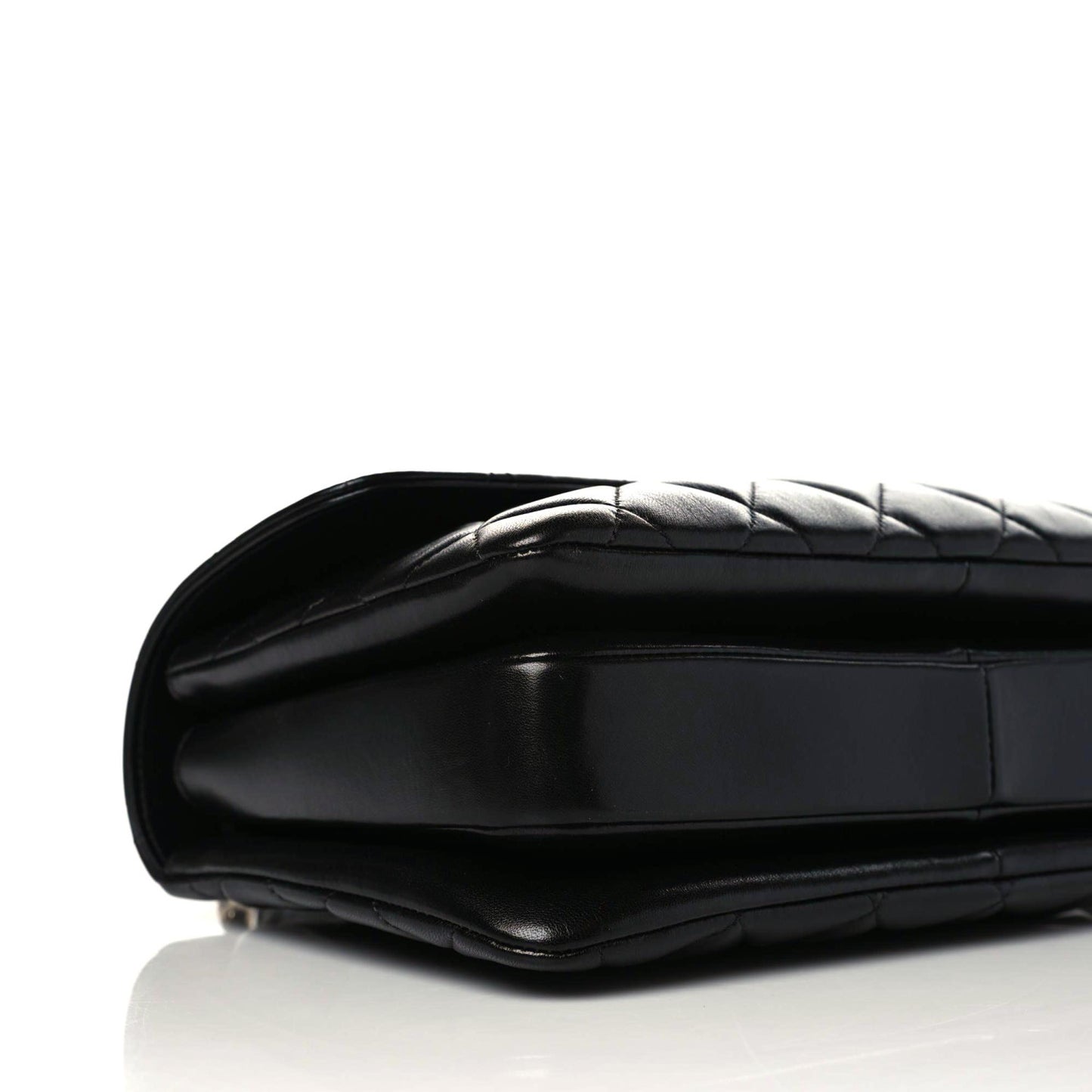 Lambskin Quilted Medium Trendy CC Flap Dual Handle Bag Black