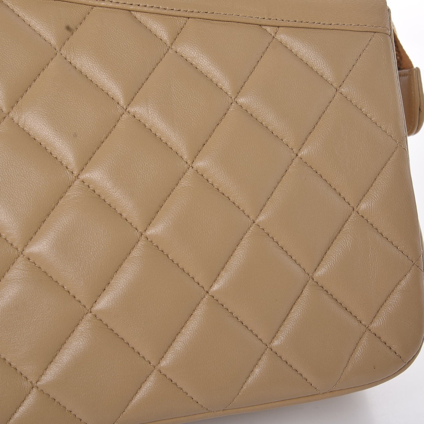 Lambskin Quilted Shoulder Bag Beige
