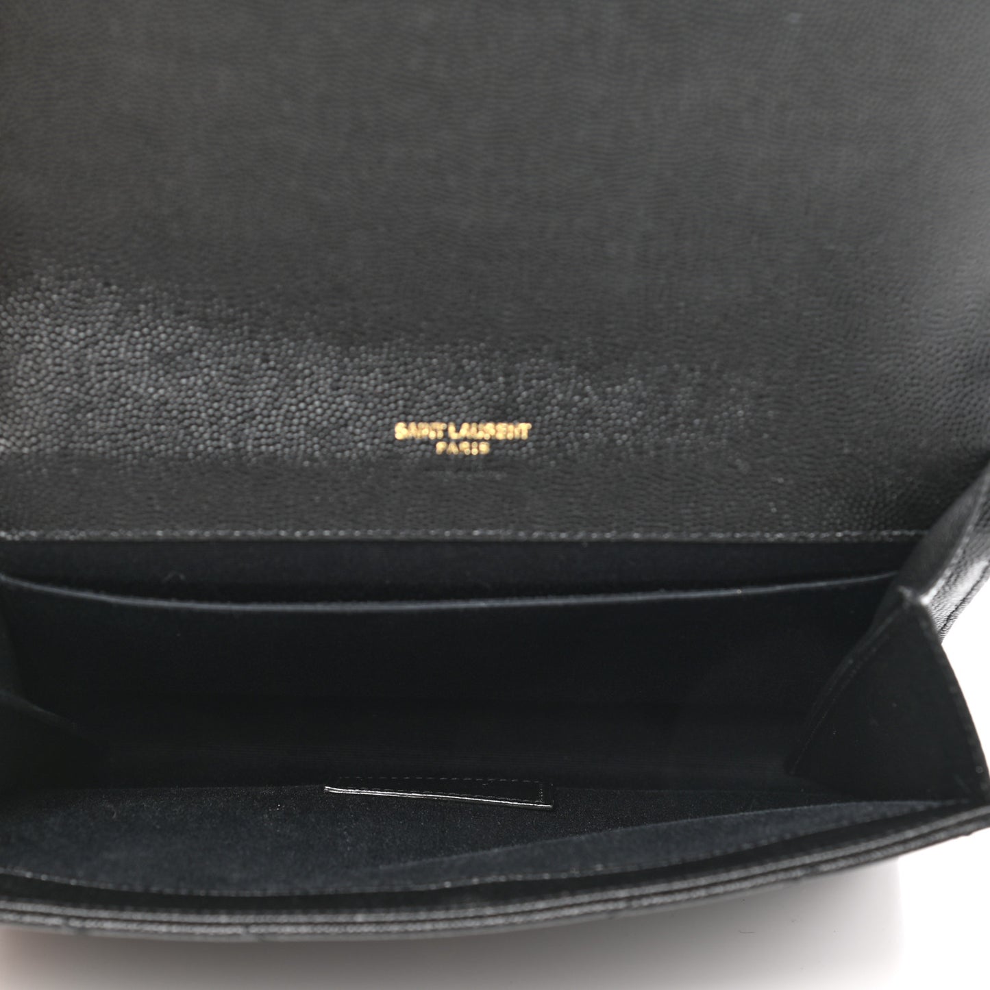Grain De Poudre Matelasse Chevron Monogram Envelope Clutch Black