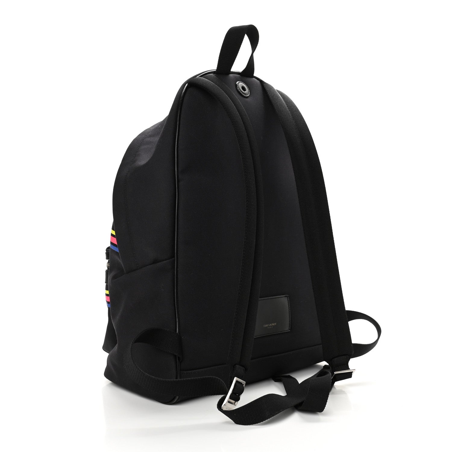 Saint Laurent Nylon Twill Dinosaur Print City Backpack Black Multicolor 3 of 10