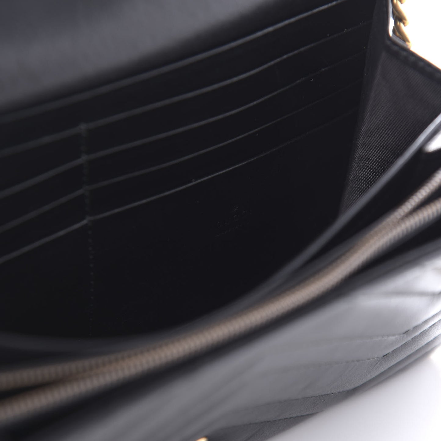 Calfskin Matelasse GG Marmont Chain Wallet Black