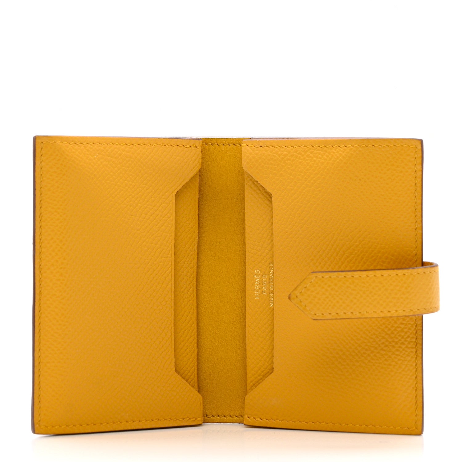 Hermes Epsom Bearn Card Holder Wallet Jaune Ambre 5 of 9