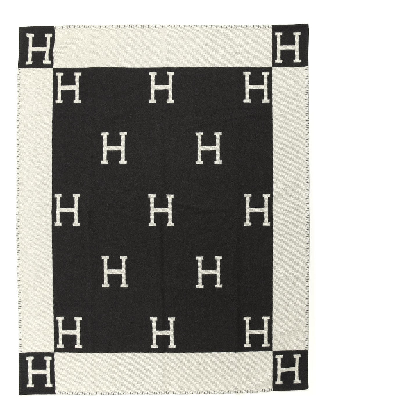 Wool Cashmere Avalon Blanket Ecru Gris Fonce