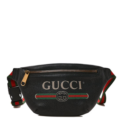 Gucci Grained Calfskin Small Logo Belt Bag Black 1 of 9