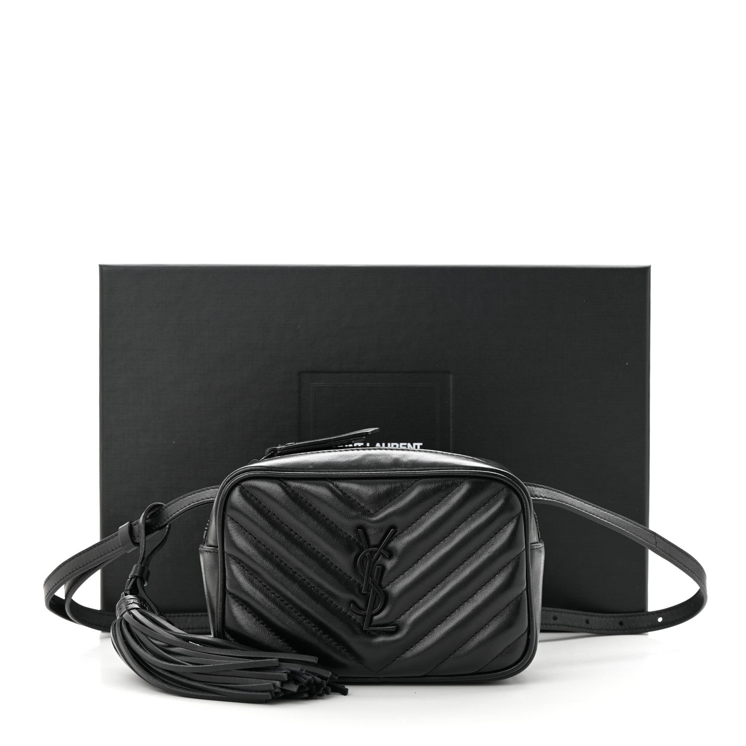 Saint Laurent Calfskin Matelasse Monogram Lou Belt Bag Black 11 of 11