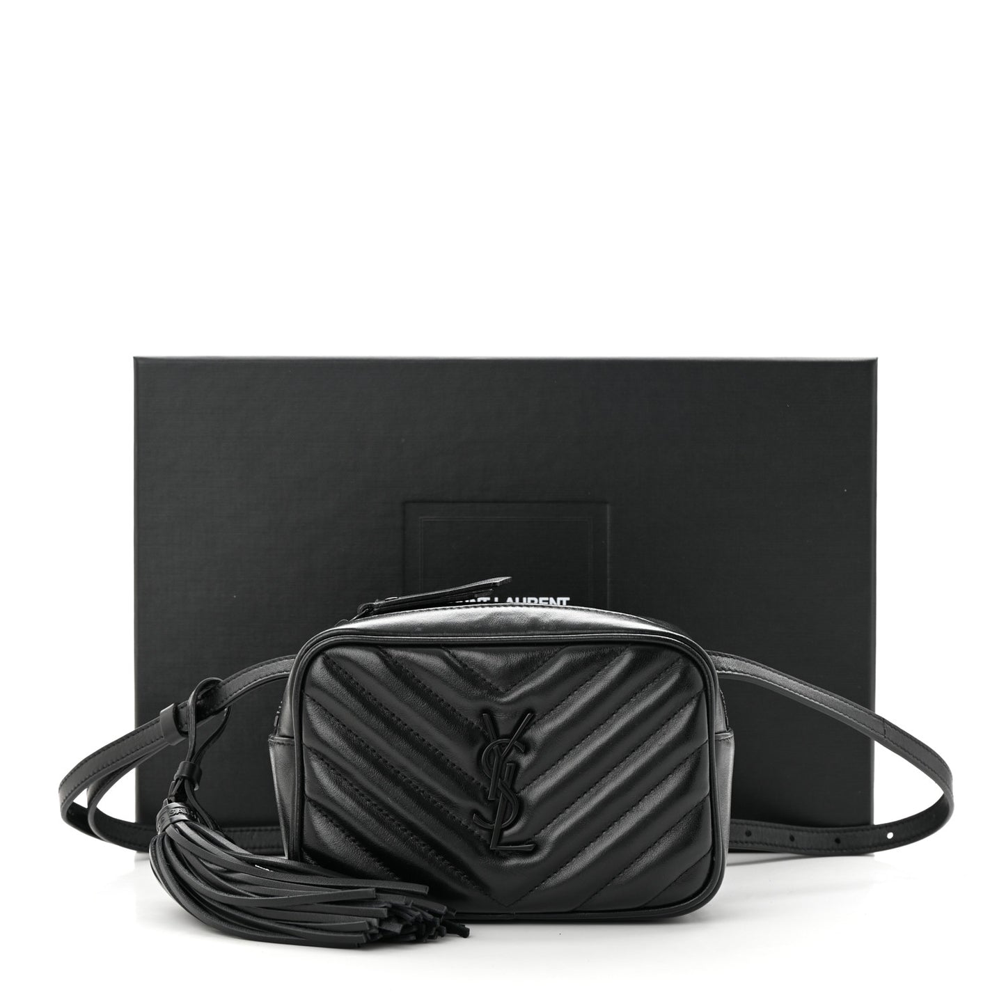 Calfskin Matelasse Monogram Lou Belt Bag Black